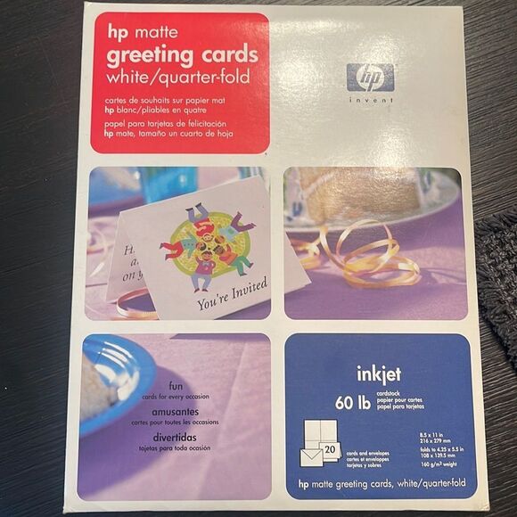 HP Matte Greeting Cards white quarter-fold - Picture 1 of 3